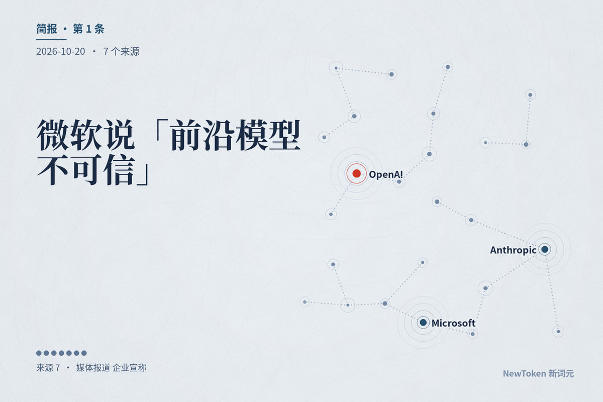 微软说「前沿模型不可信」：把智能体当成内部员工来设防，监督权不交给模型厂商